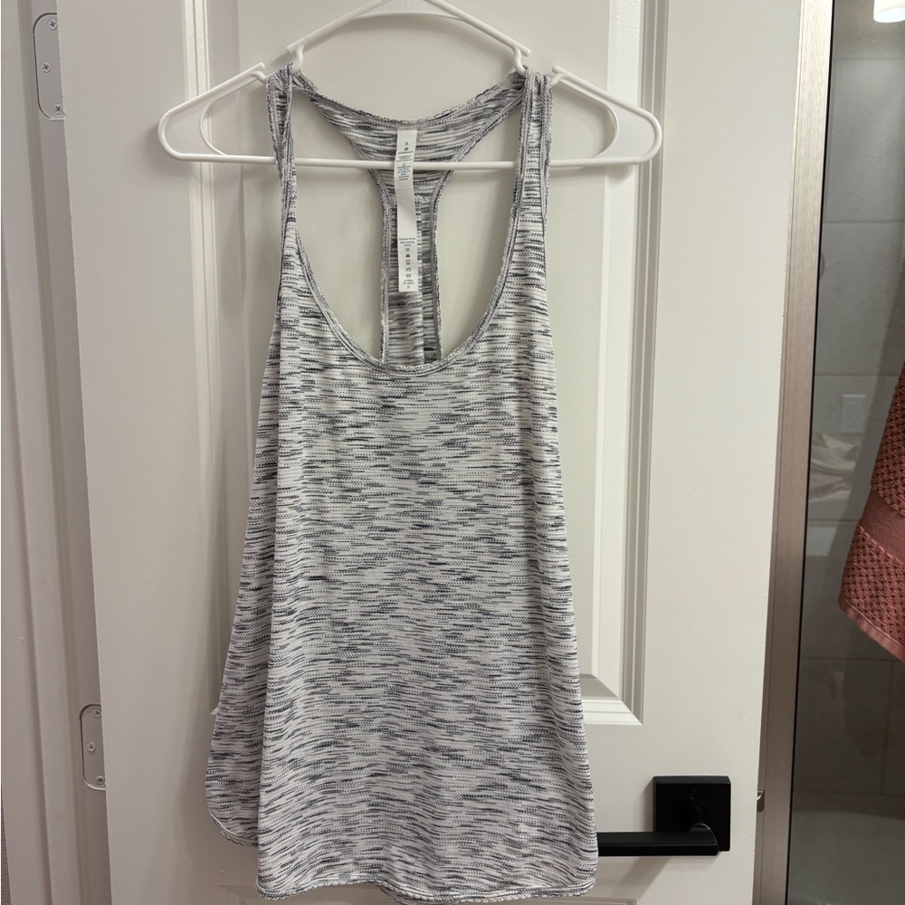 Lululemon Athletica Gray and White Racerback Tank Top